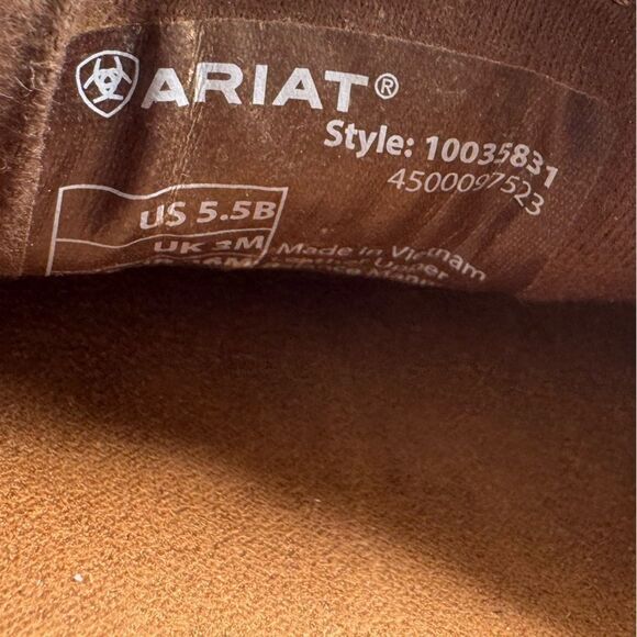 Ariat Women’s Embossed Leather Slip-On Shoes Size 5.5B Floral Tooled Western - Picture 5 of 6